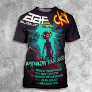 Alien Ant Farm x CKY Australian Tour 2025 Tour Dates Poster Concert Limited All Over Print T-Shirt