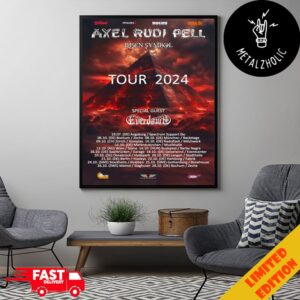 Axel Rudi Pell Tour Dates 2024 16 October At Saarbrucken Saaarland Germany Poster Canvas