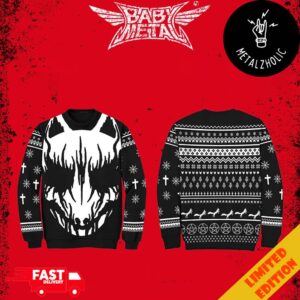 BABYMETAL 2024 Holiday Merchandise Christmas Gift White Fox Ugly Sweater