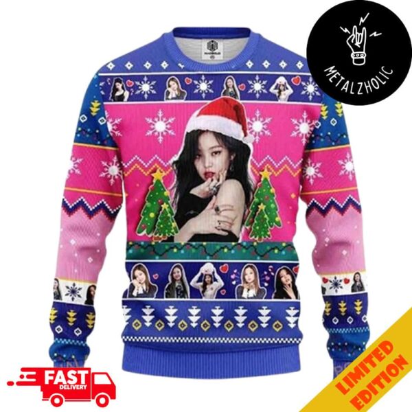 BLACKPINK Jennie Santa Hat 2024 Funny Christmas Gift Ugly Sweater