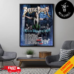 Battle Beast At Manchester England UK 1 October 2024 Circus Of Doom Over Europe Tour Dates Poster 2024 Poster Canvas