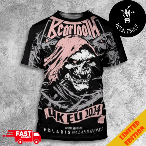 Beartooth UK EU 2024 With Polaris And Landmvrks Merchandise Demon Face All Over Print T-Shirt