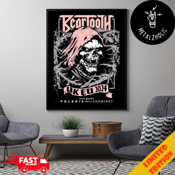 Beartooth UK EU 2024 With Polaris And Landmvrks Merchandise Demon Face Poster Canvas