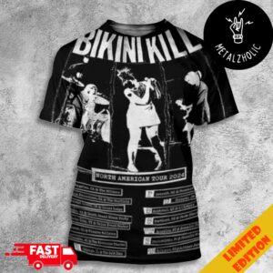 Bikini Kill North American Tour 2024 Poster Tour Dates Merchandise All Over Print T-Shirt