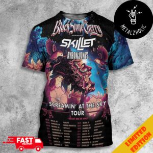 Black Stone Cherry Screamin’ At The Sky Tour 2024 With Tour Dates All Over Print T-Shirt