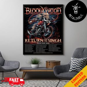 Bloodywood Return Of The Singh EU UK Tour 2025 With Tour Dates Poster Canvas