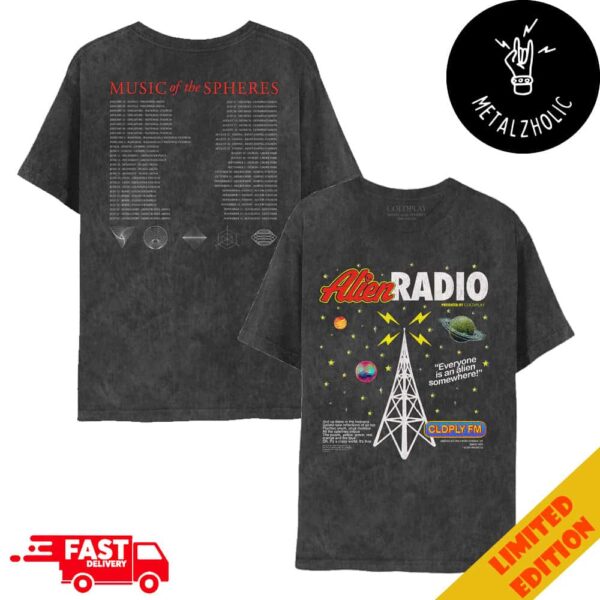 Coldplay Alien Radio Music Of The Spheres World Tour 2024 Tour Dates All Over Print T-Shirt