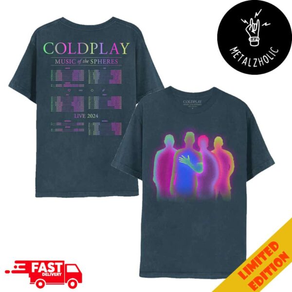 Coldplay Band Shadow Music Of The Spheres World Tour 2024 Tour Dates All Over Print T-Shirt