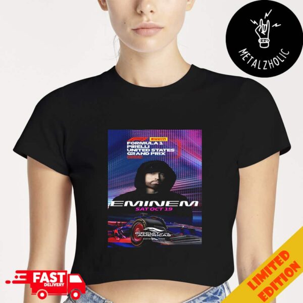 Dare Me To Drive F1 Pirelli United States Grand Prix 2024 Eminem Sat October 19 2024 Circuit Of The Americas Austin Texas Cropped T-Shirt