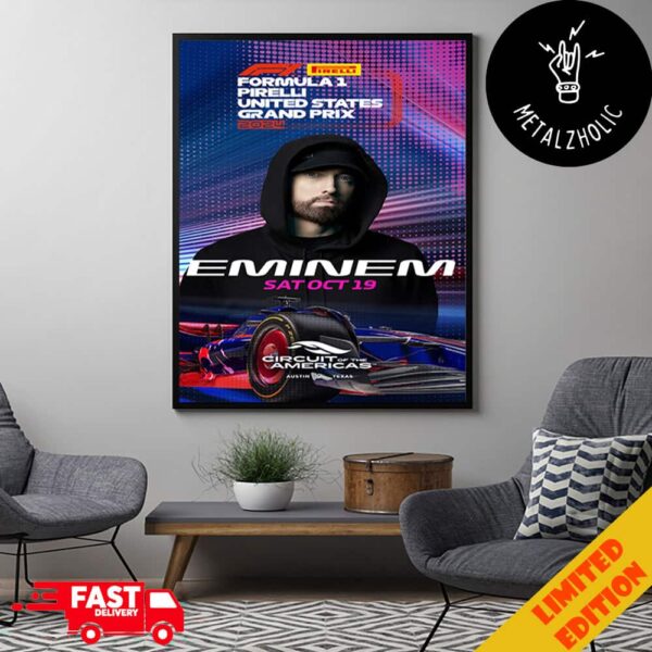 Dare Me To Drive F1 Pirelli United States Grand Prix 2024 Eminem Sat October 19 2024 Circuit Of The Americas Austin Texas Poster Canvas