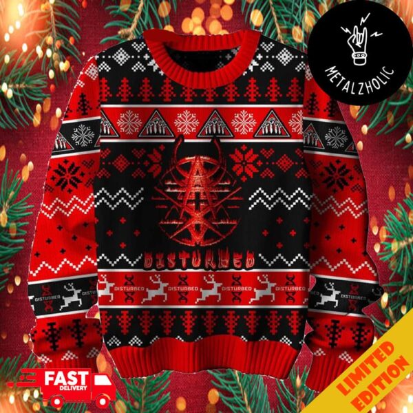 Disturbed Band Red Hell Fan Gift Christmas 2024 Ugly Sweater