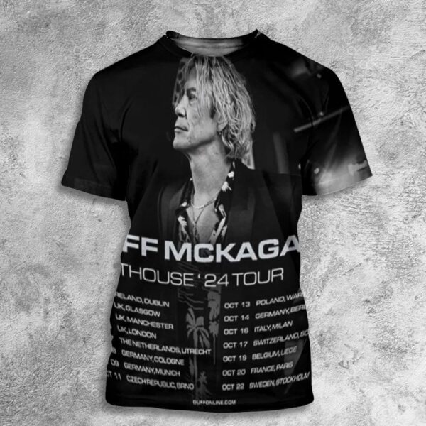 Duff McKagan Lighthouse 2024 Tour Dates Poster Concert All Over Print T-Shirt