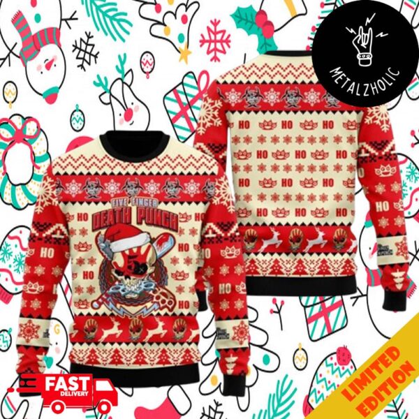 Five Finger Death Punch Ho Ho Ho Christmas Gift For Fans Ugly Sweater