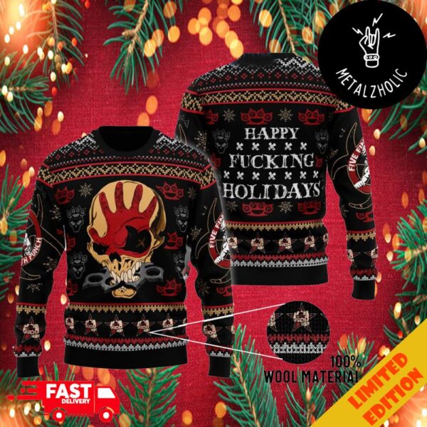 Five Finger Death Punch Skull Christmas Gift 2024 Ugly Sweater