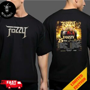 Fozzy 25th Anniversary Tour 3 October 2024 At Georgia US Tour Dates Poster Limited Two Sides T-Shirt Merchandise