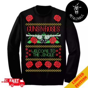 Guns N Roses Hard Rock Band Text And Logo Adult Mustard Ugly Christmas Sweater Metalzholic