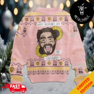 Happy Valentine’s Day My Sunflower Post Malone Christmas 2024 Ugly Sweater