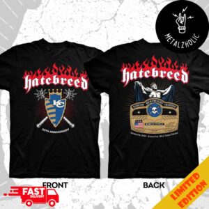 Hatebreed 30th Anniversary Hardcore Heavyweight Champions USA World Title October 24 2024 Kansas City MO Uptown Theater Two Sides T-Shirt