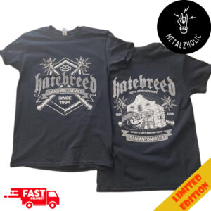 Hatebreed Smashing Enemies Since 1994 30th Anniversary October 12 2024 Vibes Event Center San Antonio TX Merchandise Two Sides T-Shirt