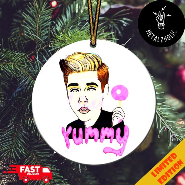 Justin Bieber Yummy Pink Lollipop Christmas Tree Decorations Ornament