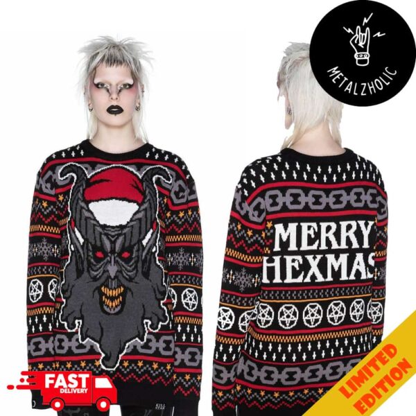 Killstar Hail Santa Hexmas Krampus Gothic Satanic Christmas Gift 2024 Ugly Sweater