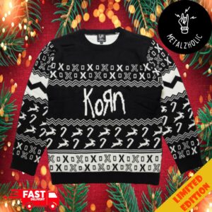 Korn Reindeer And Candy Crane Pattern Christmas Jumper 2024 Xmas Gift Ugly Sweater