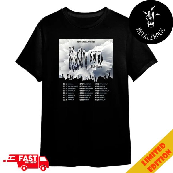 Korn x Gojira x Spiritbox 2 October 2024 At Isleta Amphitheater New Mexico US North America Tour 2024 Tour Dates Merchandise T-Shirt