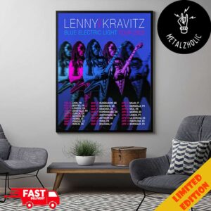 Lenny Kravitz Blue Electric Light Tour 2025 Tour Dates Poster Canvas