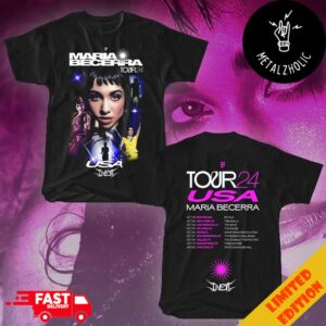 Maria Becerra USA 2024 Tour Dates Official Merchandise Two Sides T-Shirt