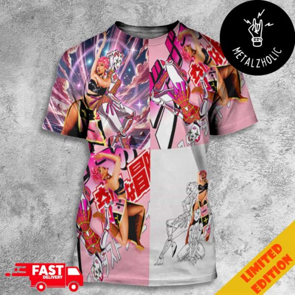 Megan Thee Stallion Megan’s Bizarre Adventure Stand Hot Girl Funny Collab With JoJo’s Bizarre Adventure All Over Print T-Shirt