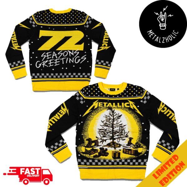 Metallica M72 Seasons Burnt Tree Holiday 72 Seasons Greetings Christmas Gift Ugly Sweater 2024 New Merchandise