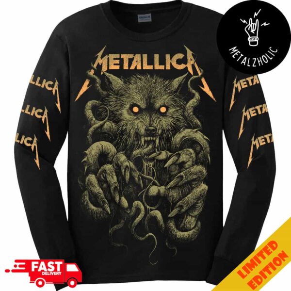 Metallica Of Wolf And Ktulu By Rob Borbas aka Grindesign Rockabilia Exclusive Halloween 2024 All Over Print Long Sleeve