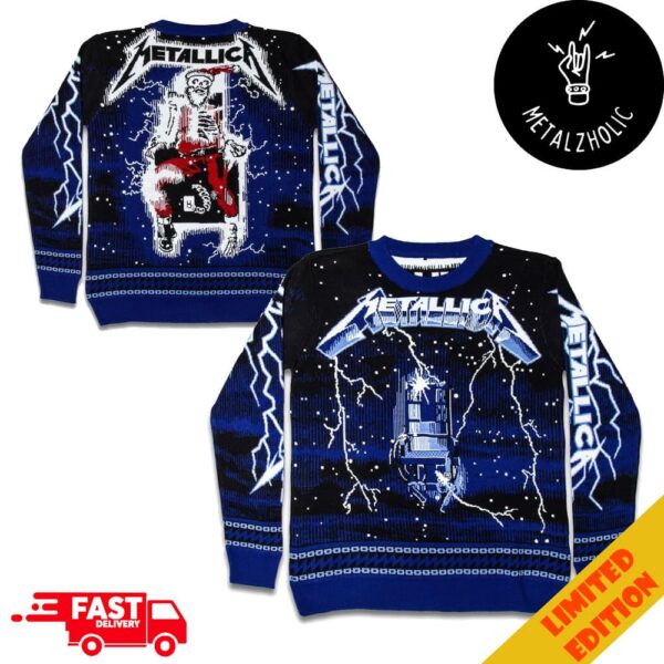 Metallica Ride The Lightning Official New Merchandise 2024 Heavy Metal Christmas Gift Ugly Sweater