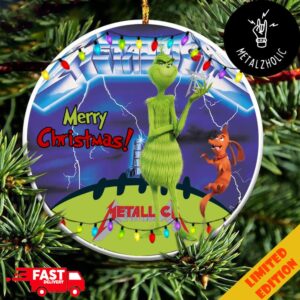 Metallica x Grinch Ride The Lightning Christmas Gift Tree Decorations Ornament