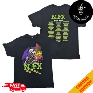 NOFX Merchandise Skull Eat Big Cream 2024 Final Tour Stops Two Sides T-Shirt