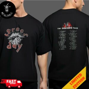 New Green Day 2024 Saviors Tour Dates Offical San Diego Exclusive Merchandise Two Sides T-Shirt