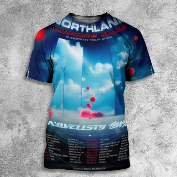 Northlane Mirror’s Edge European Tour 2024 Budapest Hungary Tour Dates All Over Print T-Shirt