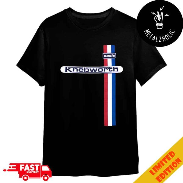 Oasis Knebworth Vertical Stripe 2024 New Merchandise T-Shirt