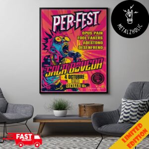 Per-fest 2024 October 4 Event At Cataluna Spain Festival Poster Limited Opus Pain x Fool Fakers x Adestono x Desenfreno Poster Canvas