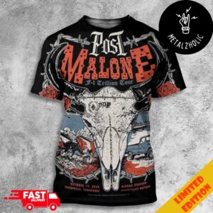 Post Malone F-1 Trillion Tour October 19 2024 Nashville Tennessee Nissan Stadium Live Nation All Over Print T-Shirt