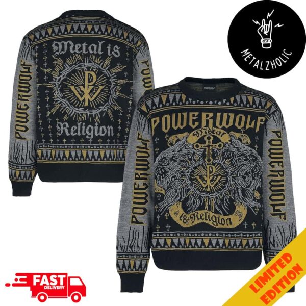 Powerwolf Metal Is Religion New Merchandise Christmas 2024 Xmas Gift Ugly Sweater