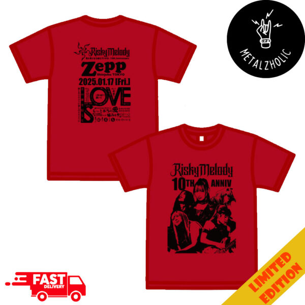 Risky Melody 10th Anniversary Zepp Shinjuku Tokyo 17 January 2025 Love Is Tour Two Sides T-Shirt