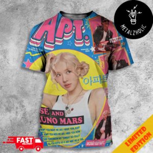 Rose And Bruno Mars APT USA x Korea Magazine Cover 2024 Version 2 All Over Print T-Shirt