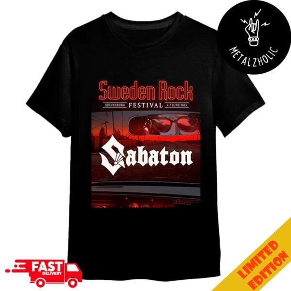 Sabaton Sweden Rock Solvesborg Festival 4-7 June 2025 Poster Limited Edition Merchandise T-Shirt