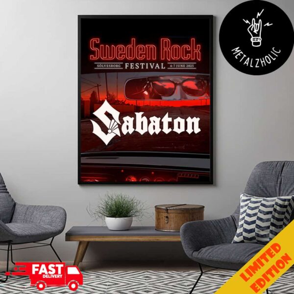 Sabaton Sweden Rock Solvesborg Festival 4-7 June 2025 Poster Limited Edition Poster Canvas