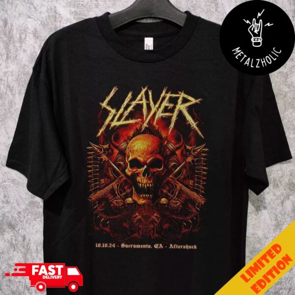 Slayer Aftershock Festival Sacramento CA October 10 2024 Poster Tee Merchandise T-Shirt