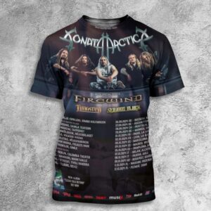 Sonata Arctica Clear Cold Beyond Tour Dates 2024 At Barcelona Cataluna Spain 3 October All Over Print T-Shirt