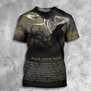 Staind 2024 Fall Crow Tour Poster 2024 Tour Dates Merchandise All Over Print T-Shirt