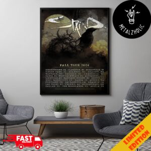 Staind 2024 Fall Crow Tour Poster 2024 Tour Dates Merchandise Poster Canvas