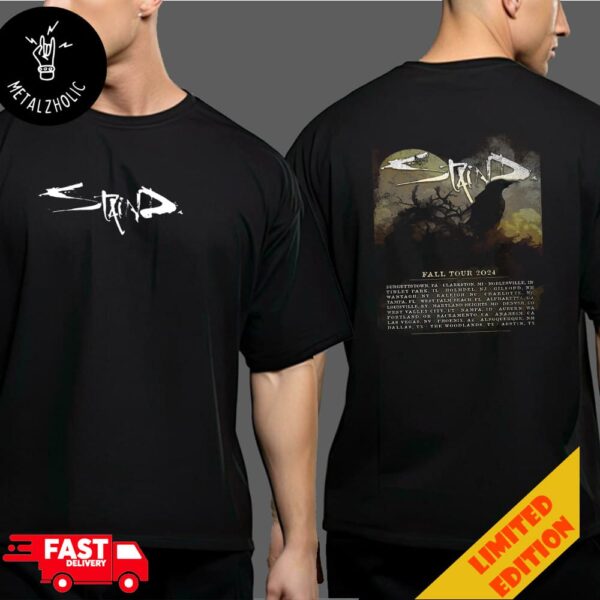 Staind 2024 Fall Crow Tour Poster 2024 Tour Dates Merchandise Two Sides T-Shirt